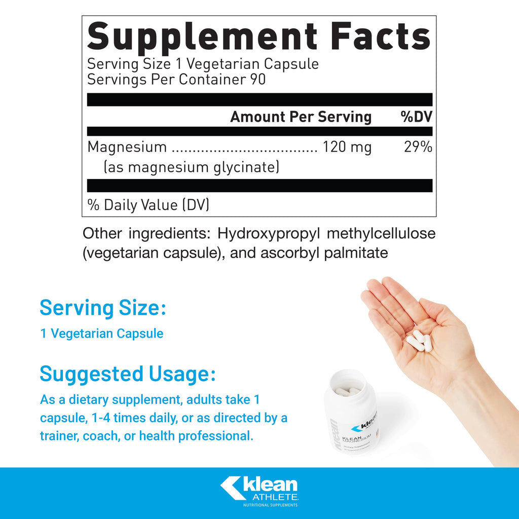 Klean Athlete Klean Magnesium - 90 Vegetarian Capsules - image 2