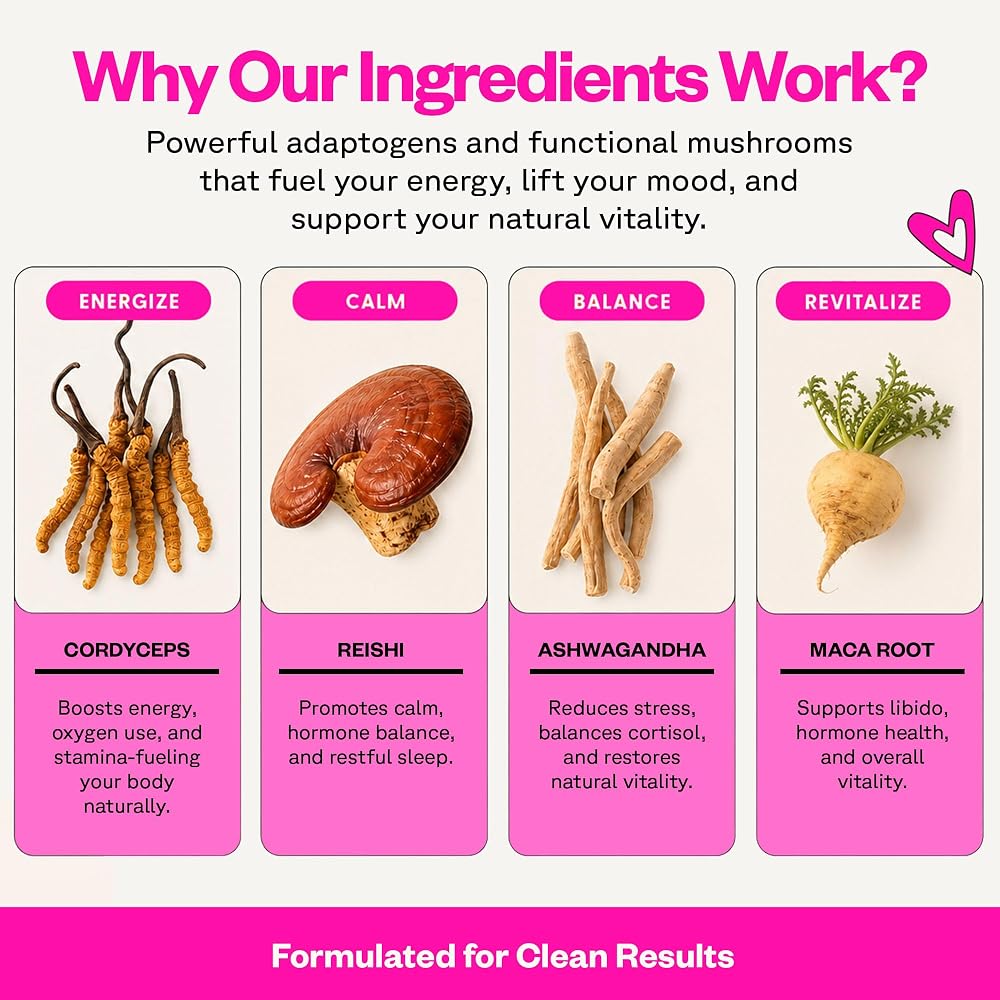 SuperMush Daily Passion Gummies - Cordyceps, Reishi & Maca Root