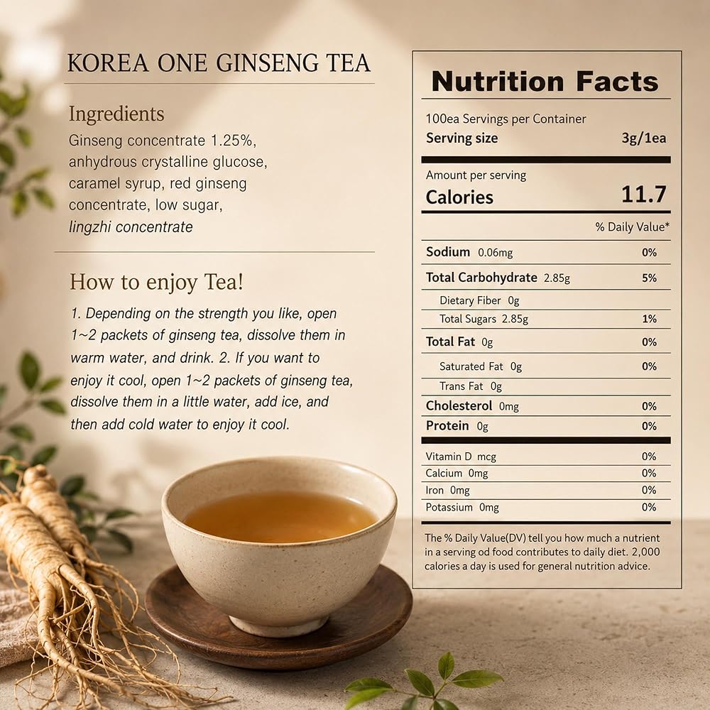 YAMANGU Korean Ginseng Granule Tea - 100 Packets - image 4