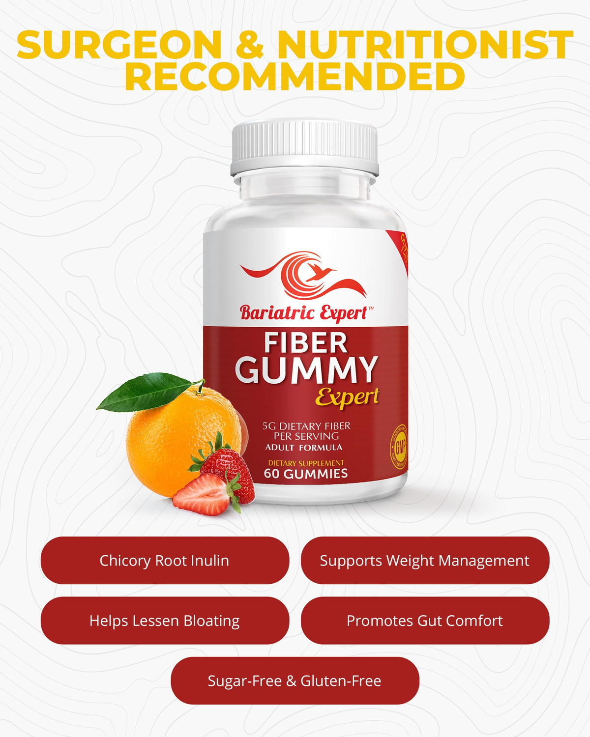 Bariatric Food Expert Fiber Vitamin Gummies - 60 Count - image 2