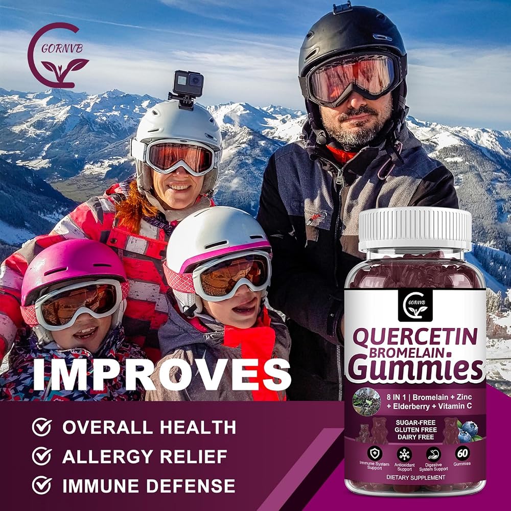 GORNVB Quercetin Gummies - Quercetin with Bromelain 1000mg