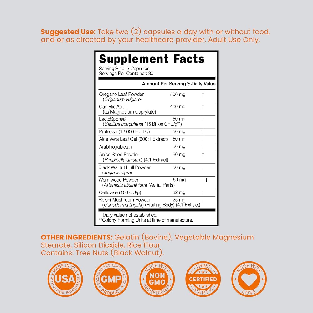 DORADO NUTRITION Candida Cleanse Detox - 60 Capsules - image 6