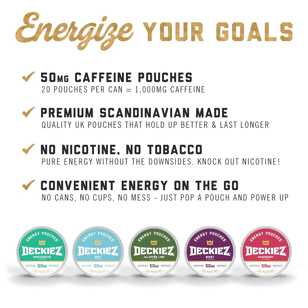 Deckiez Energy Pouches Sugar Free Caffeine 50mg - 100 Count - image 4