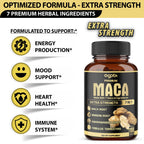 Agobi 7in1 Maca Root Capsules with Ashwagandha & Ginseng - 150 Count - image 3