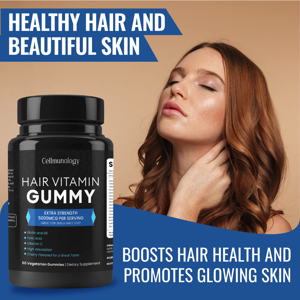 CELLMUNOLOGY Hair Vitamin Gummy with Biotin 5000 MCG - 60 Gummies - image 7