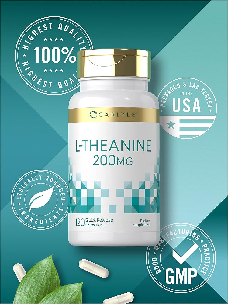 Carlyle L-Theanine 200mg Supplement - 120 Capsules - image 5