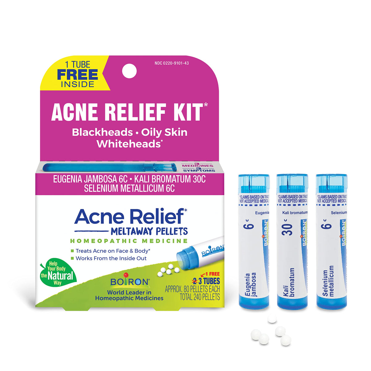 Boiron Acne Relief Kit Homeopathic Medicine - 3 Count