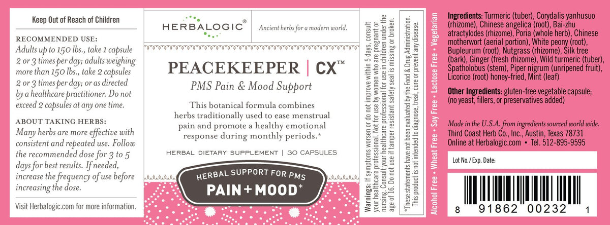 Herbalogic Peacekeeper CX Herb Capsules for PMS - 30 Capsules - image 2