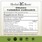 Herbal Roots Organic Turmeric Curcumin with Ginger & Black Pepper - 60 Capsules - image 2
