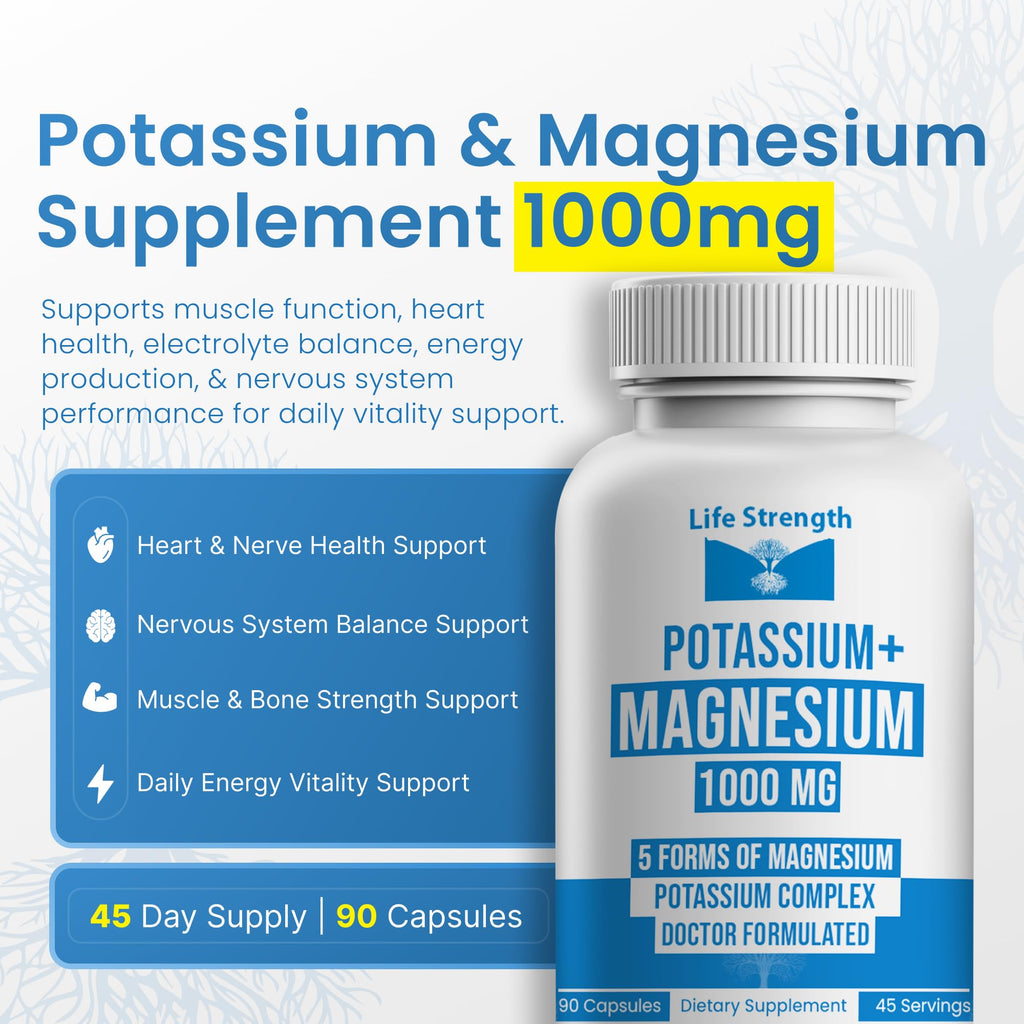 LifeStrength Potassium Magnesium Supplement 1000mg - 90 Capsules - image 2