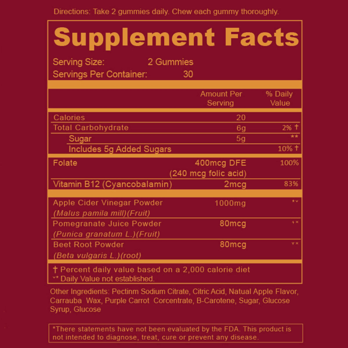 WEEM Apple Cider Vinegar Gummies with B12 & B9 - 60 Gummies - image 2