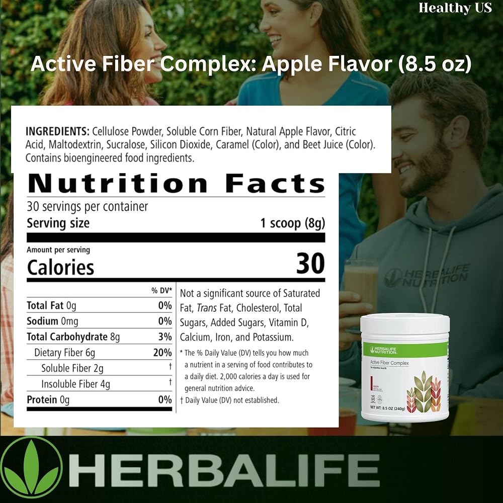 Herbalife Active Fiber Complex Apple Flavor - 7.4 oz Powder - image 3