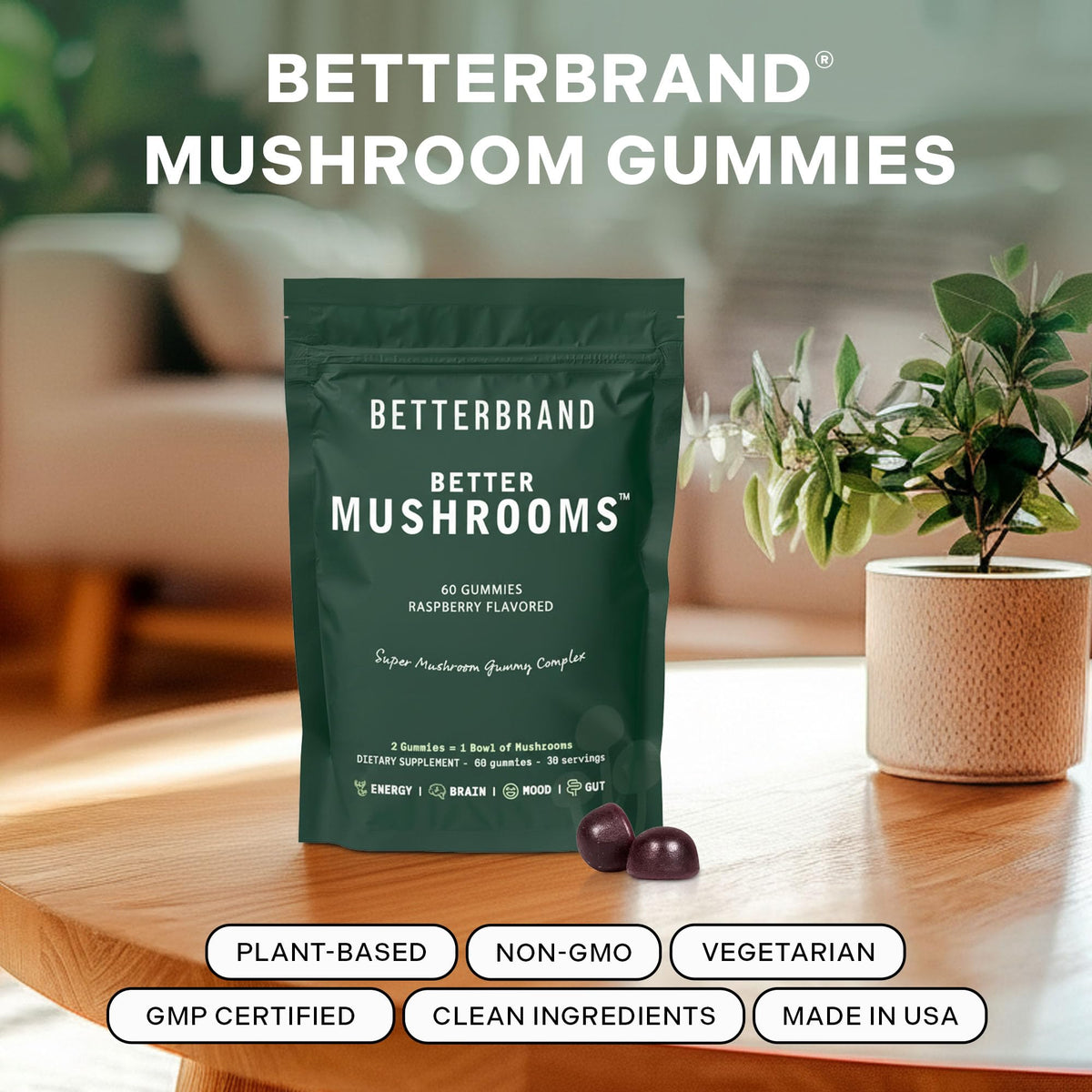 Betterbrand BetterMushrooms Mushroom Gummies to Support Gut Health