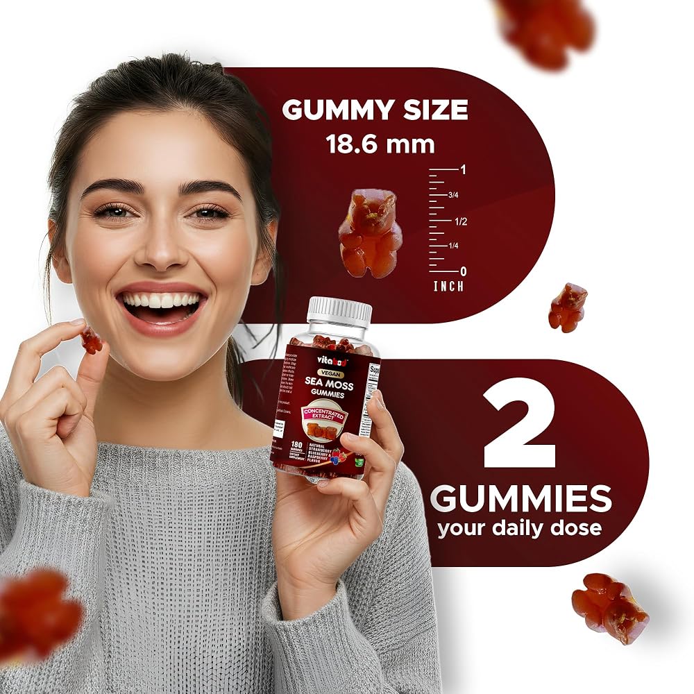 Vitabod Sea Moss Gummies with Bladderwrack & Burdock - 180 Gummies - image 3
