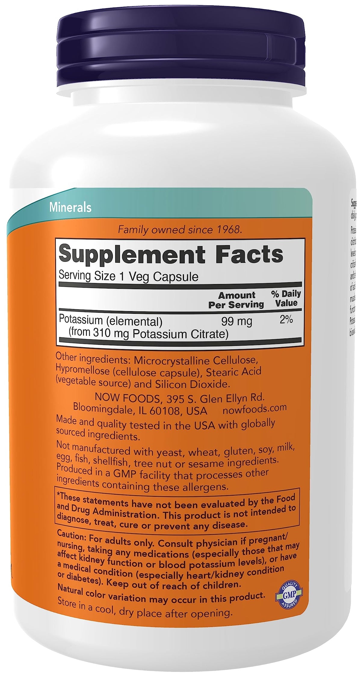Now Foods Potassium Citrate 99 mg Electrolyte Balance - 360 Capsules - image 2
