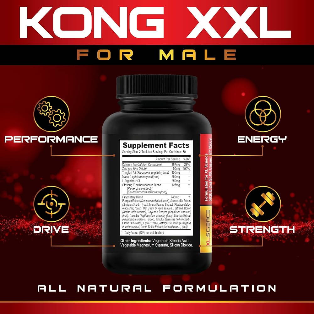XL Science Kong XXL Male Performance Supplement - 60 Tablets - image 3
