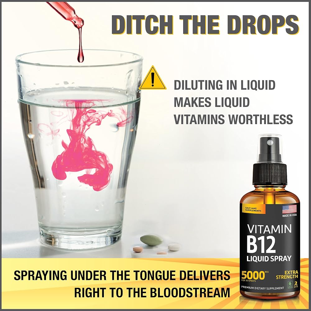 Salt Lake Supplements Liquid B12 Spray 5000 mcg Methylcobalamin - 2 Pack - image 7