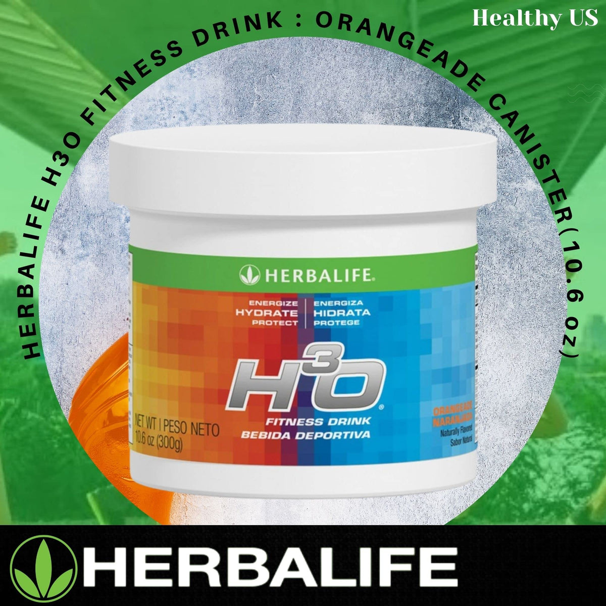 Herbalife H³O Fitness Drink Orangeade Powder - 10.6 Oz - image 2