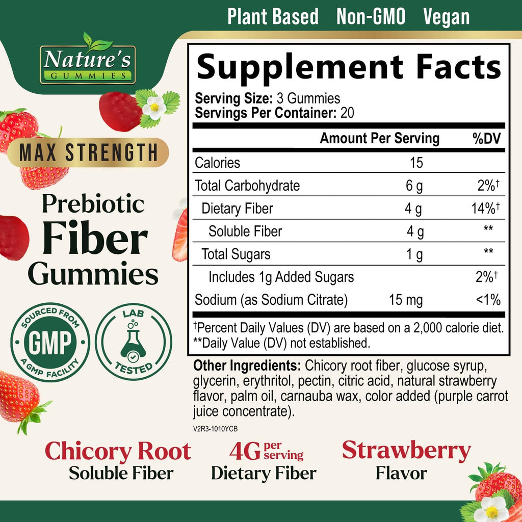Nature's Gummies Prebiotic Fiber Gummies Digestive Support - 60 Gummies - image 2
