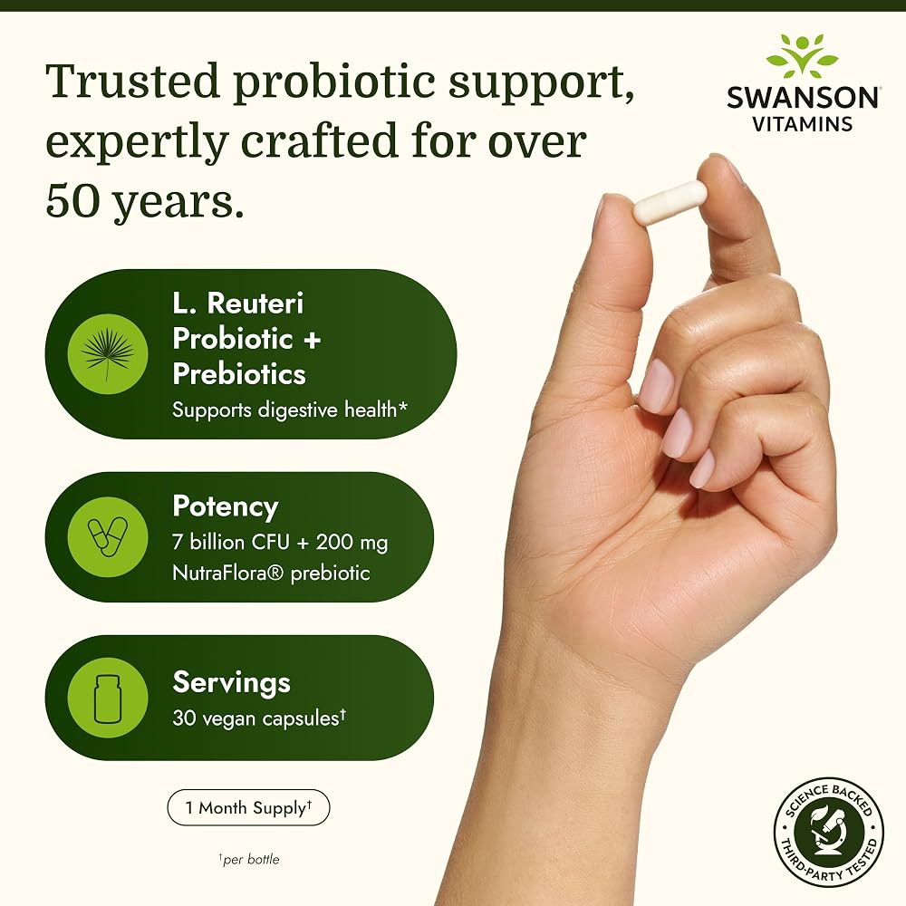 Swanson L. Reuteri Probiotic with Prebiotic for Gut Health - image 5
