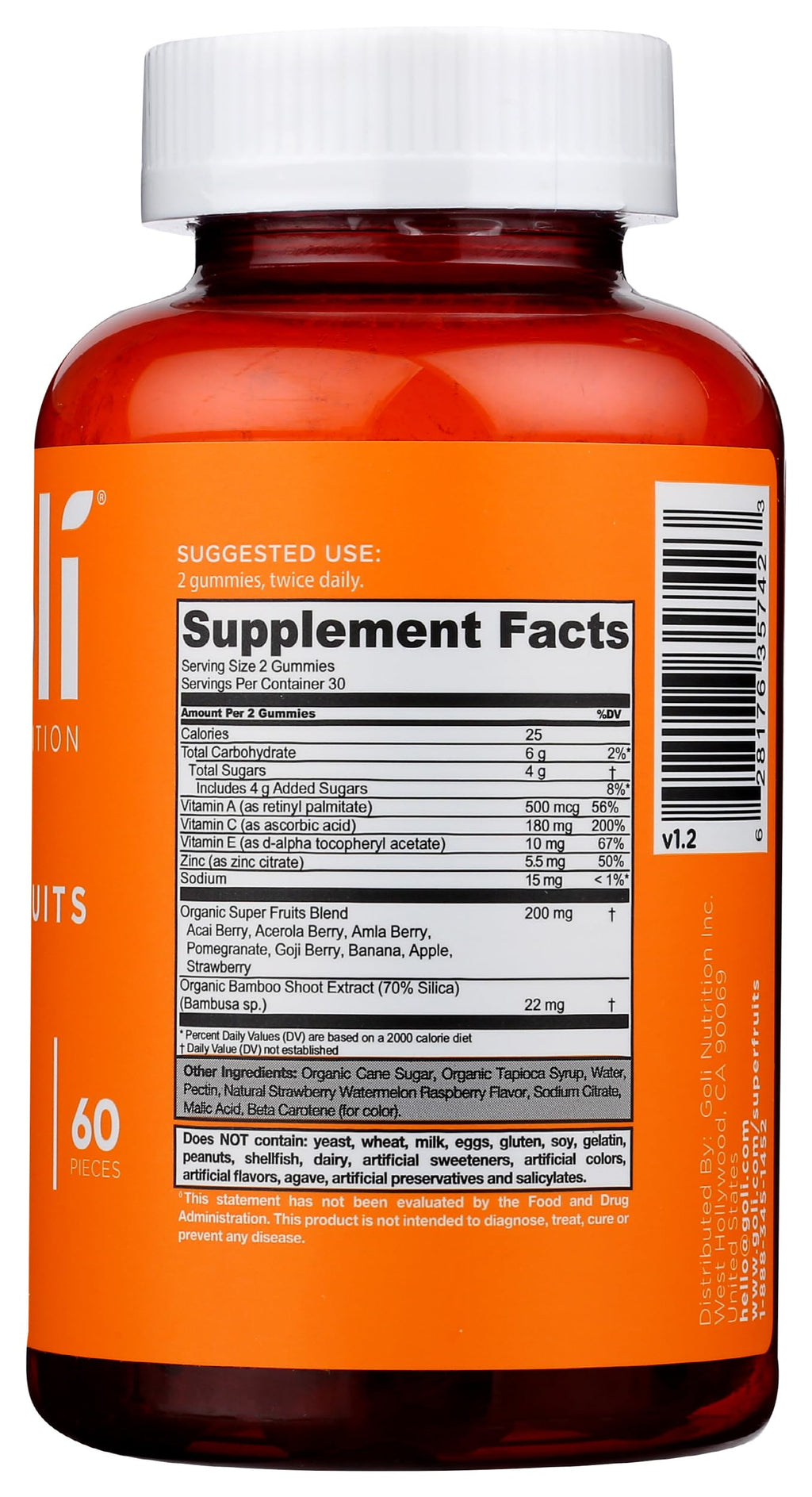 Goli Superfruits Mixed Fruit Gummies - 60 Count - image 5