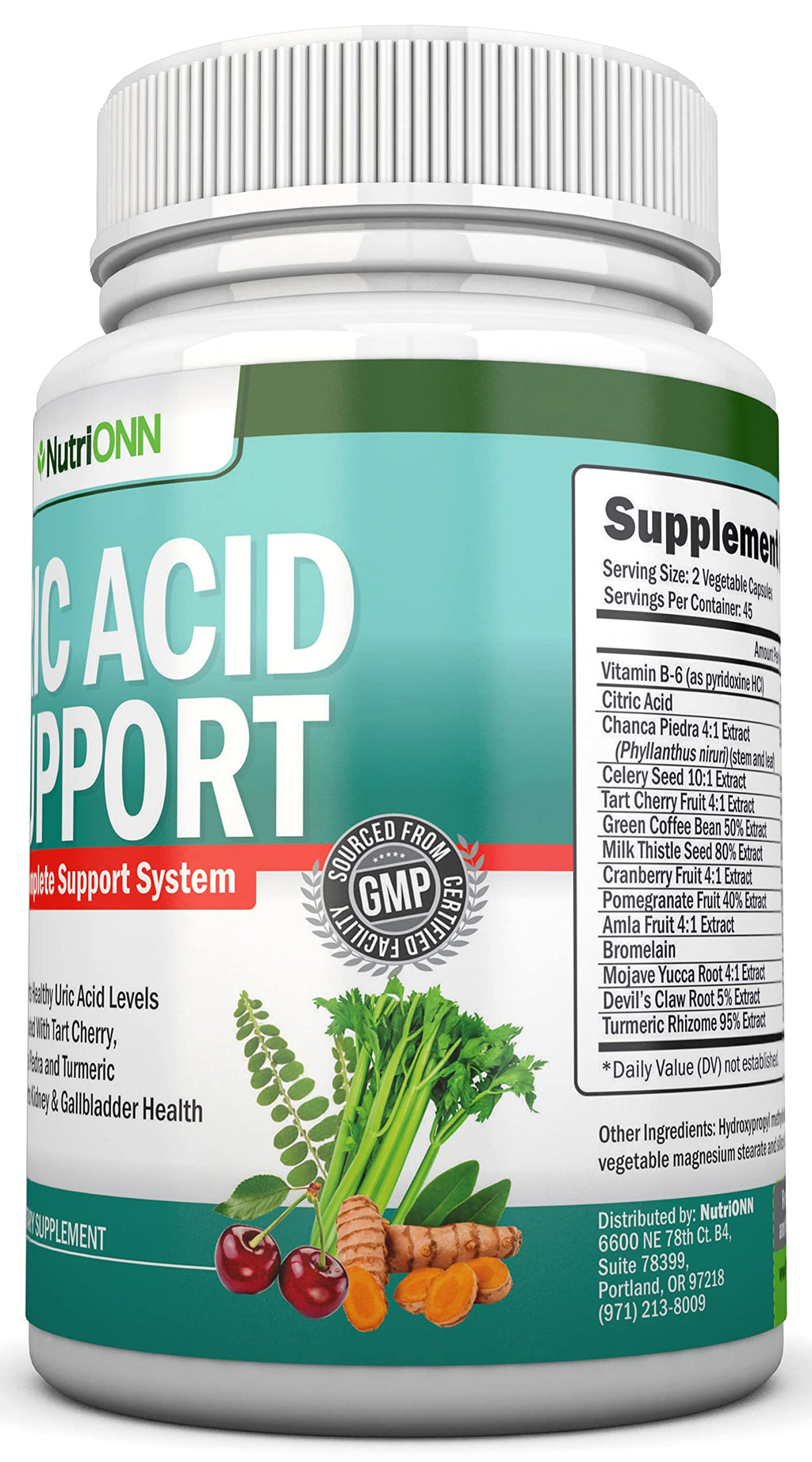 NutriONN Uric Acid Flush Herbal Supplement - 90 Capsules - image 9