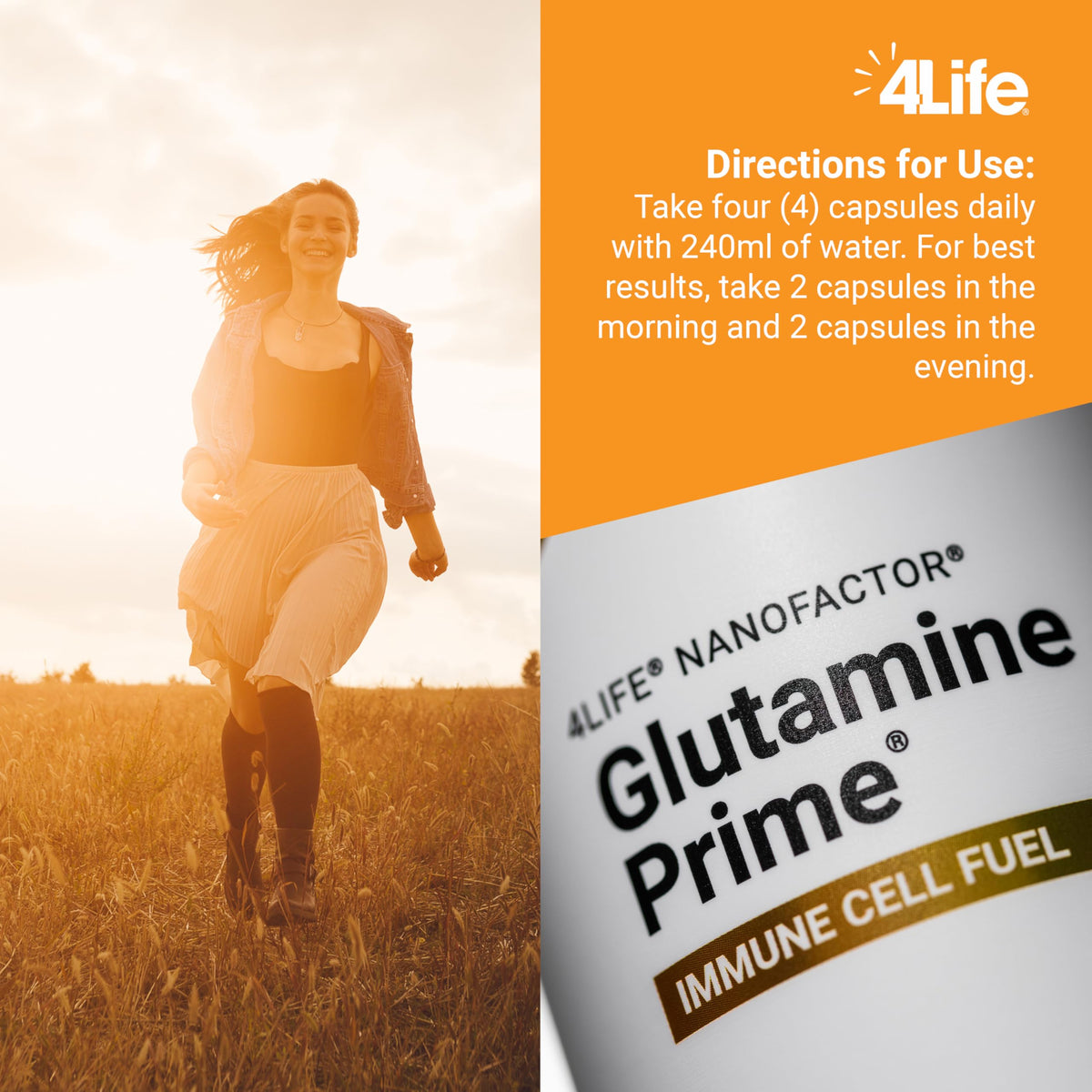 4Life Transfer Factor Glutamine Prime Immune Support - 120 Capsules - image 4