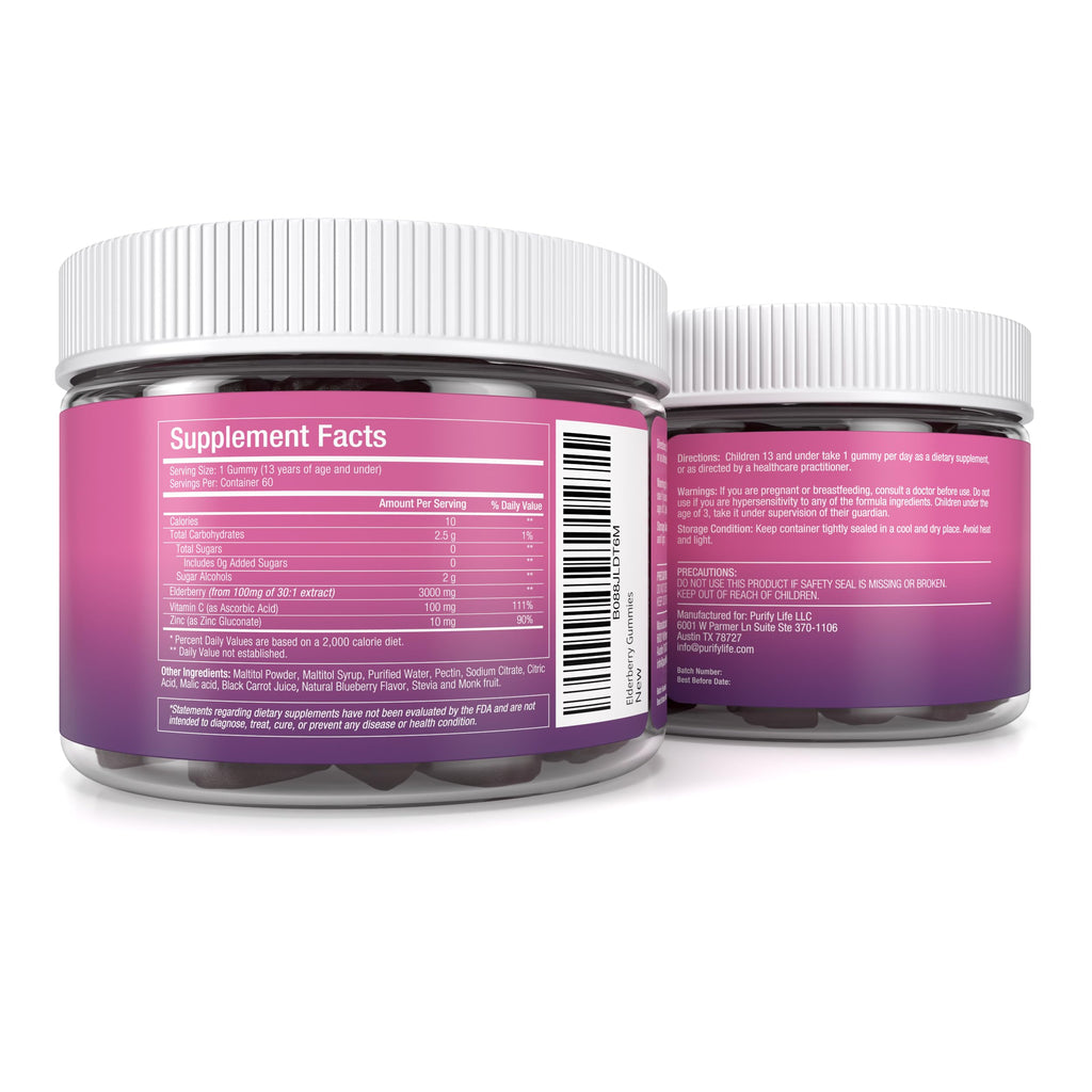 Purify Life Sugar-Free Kids Elderberry Gummies with Vitamin C & Zinc - image 5