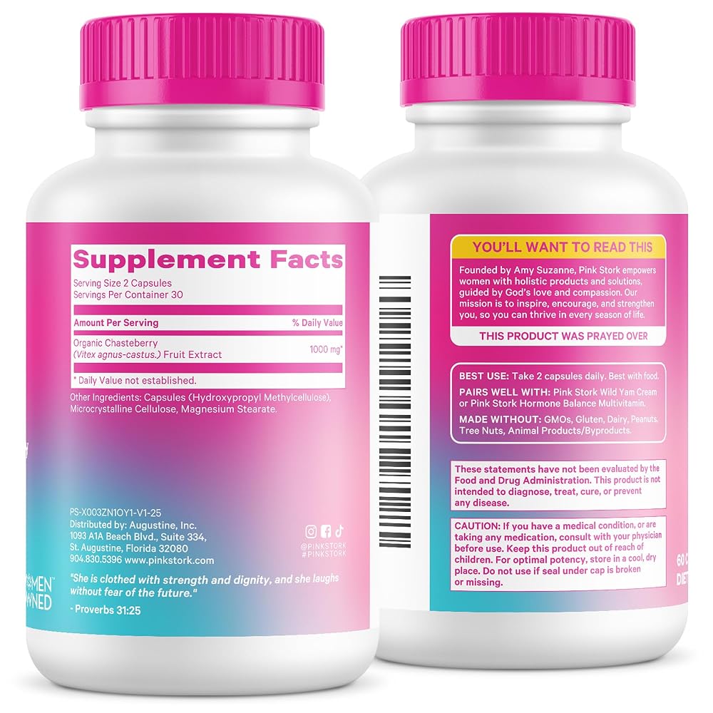 Pink Stork Organic Vitex 1000 mg - 60 Vegan Capsules - image 9