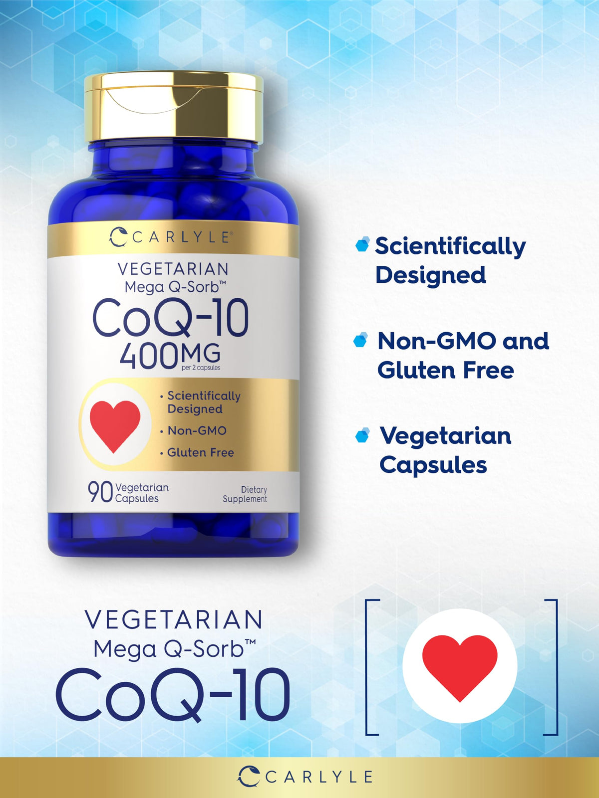Carlyle CoQ10 400mg Coenzyme Q10 - 90 Vegetarian Capsules - image 4