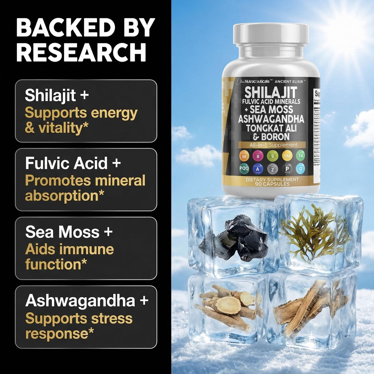 Clean Nutraceuticals Shilajit Supplement with Tongkat Ali - 90 Capsules - image 3