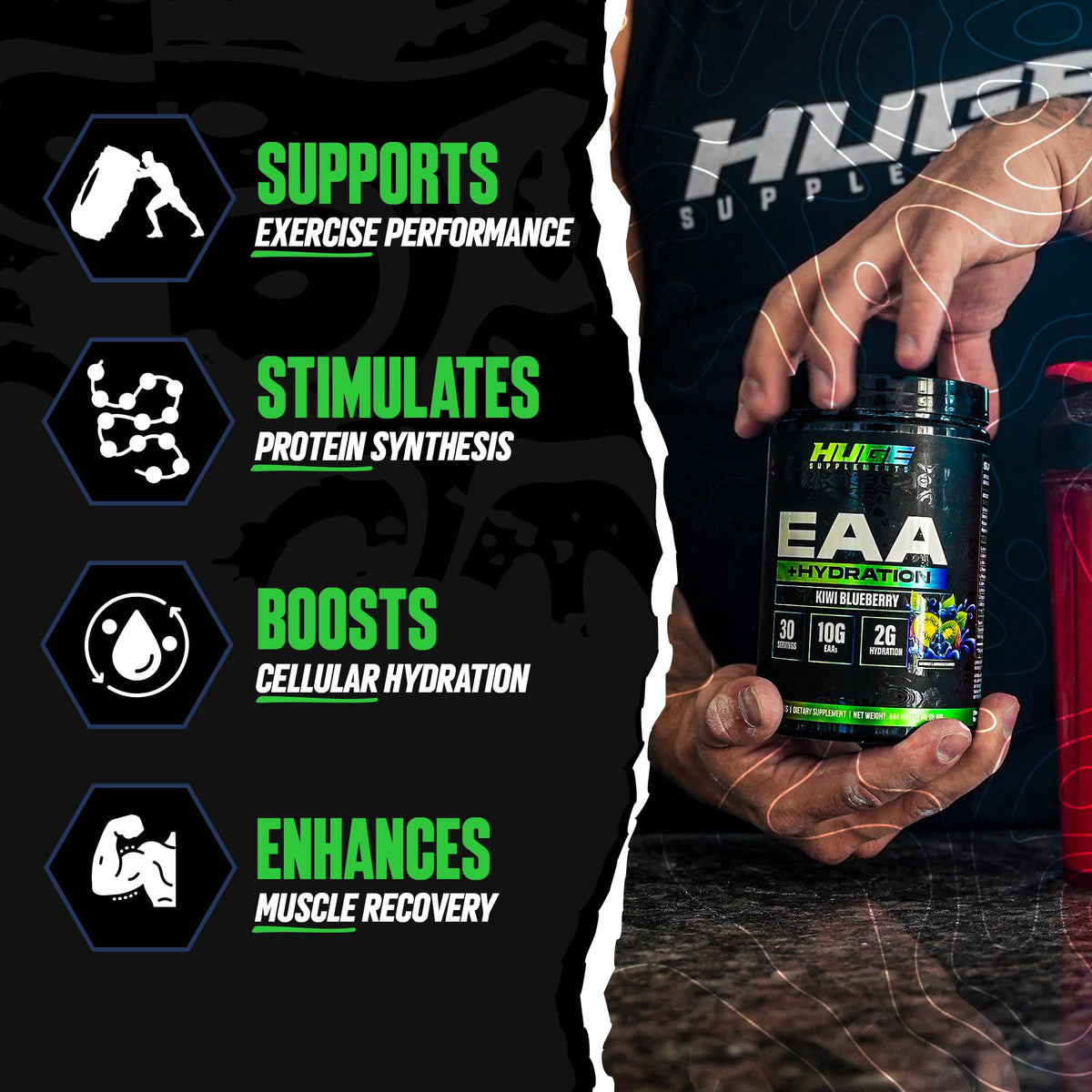 Huge Supplements, EAA Powder Supplement, Clinically Dosed