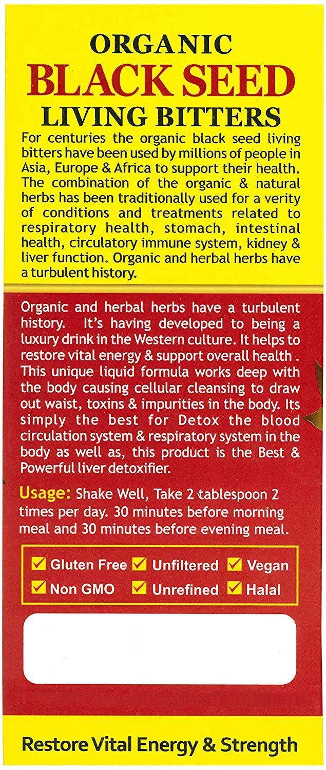 Essential Palace Organic Black Seed Detox Living Bitters 16 oz (1) - image 2