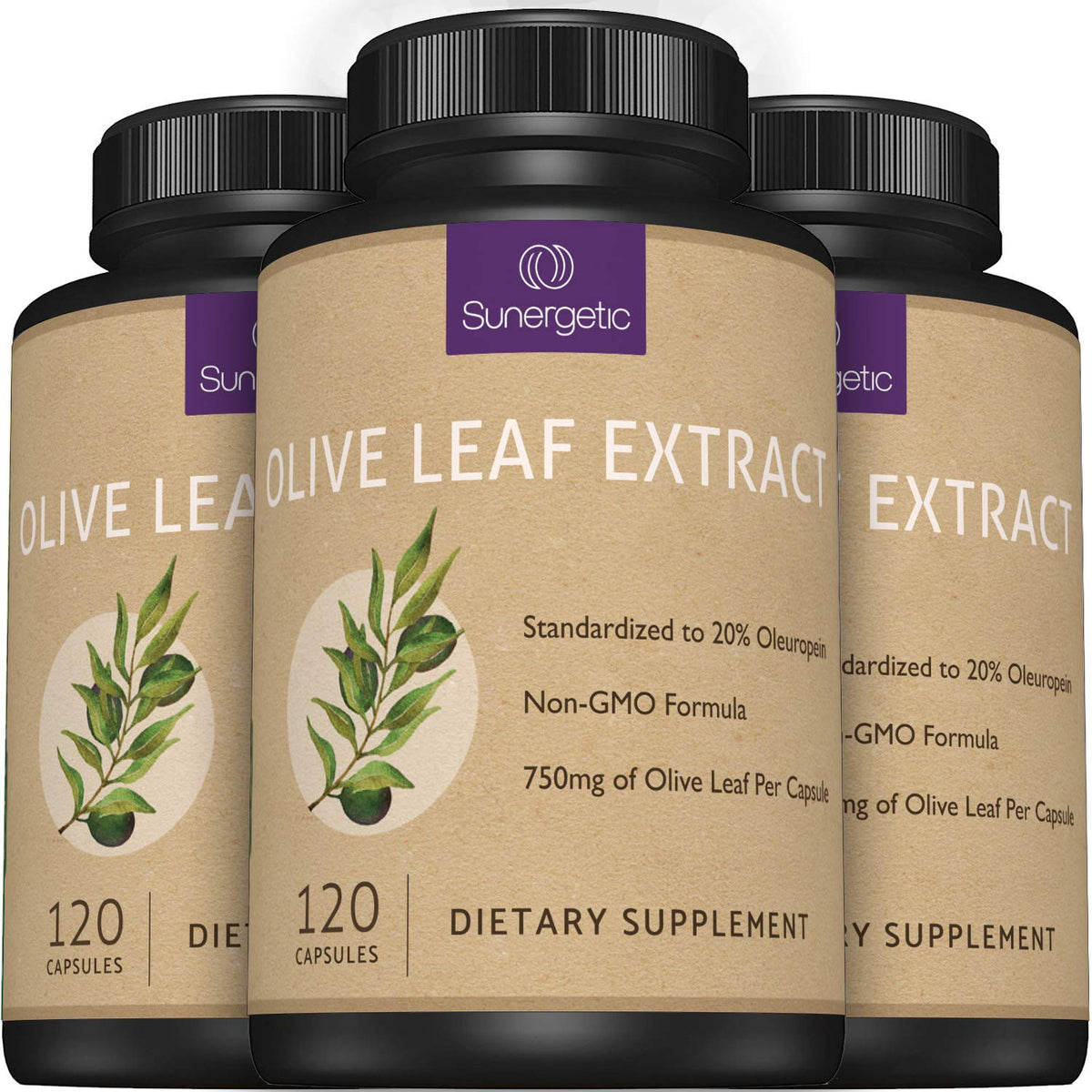 Sunergetic Olive Leaf Extract 750mg Immune Support - 120 Capsules - image 5