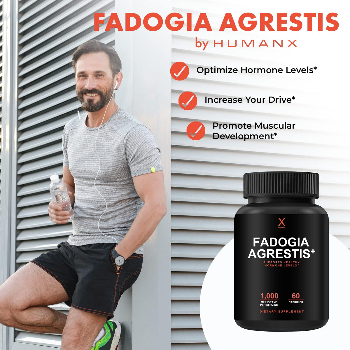 HUMANX Fadogia Agrestis Tongkat Ali Beta Ecdysterone - 60 Capsules - image 3
