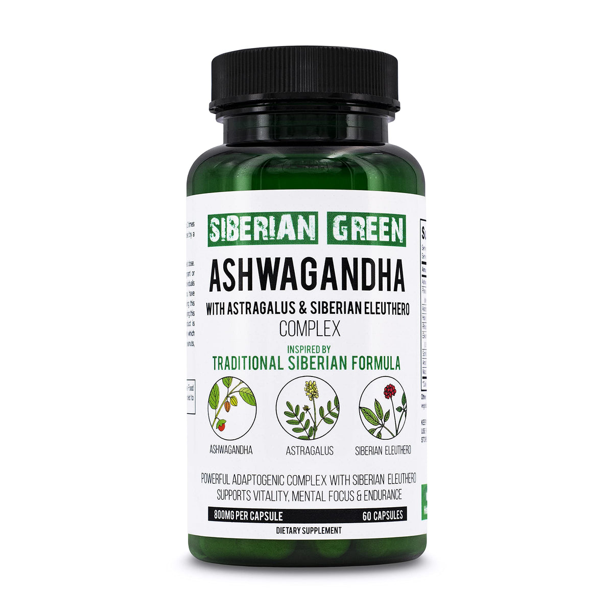 Siberian Green Ashwagandha Root with Astragalus & Eleuthero - 60 Capsules - image 3