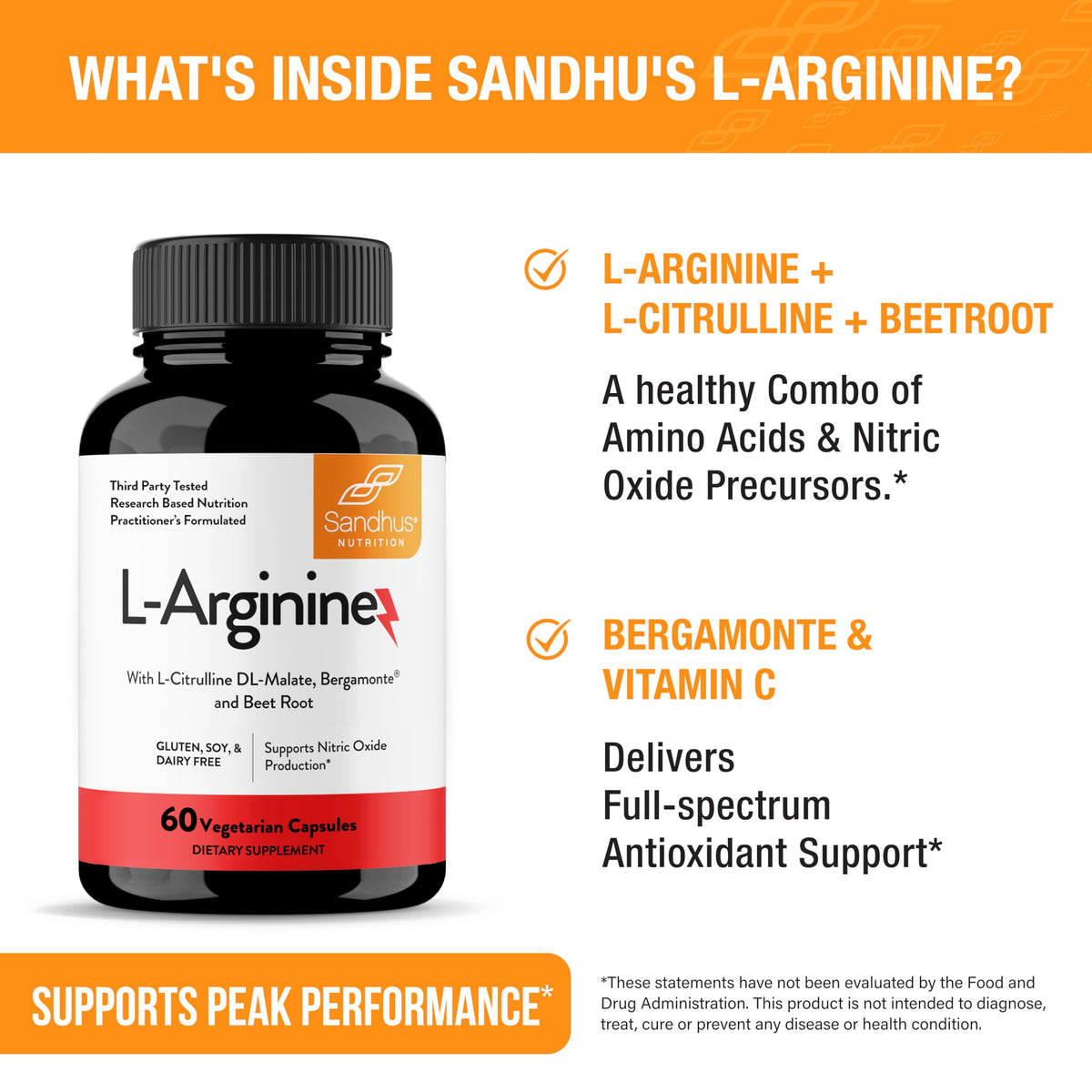 Sandhu's L-Arginine Nitric Oxide Booster - 60 Capsules - image 3