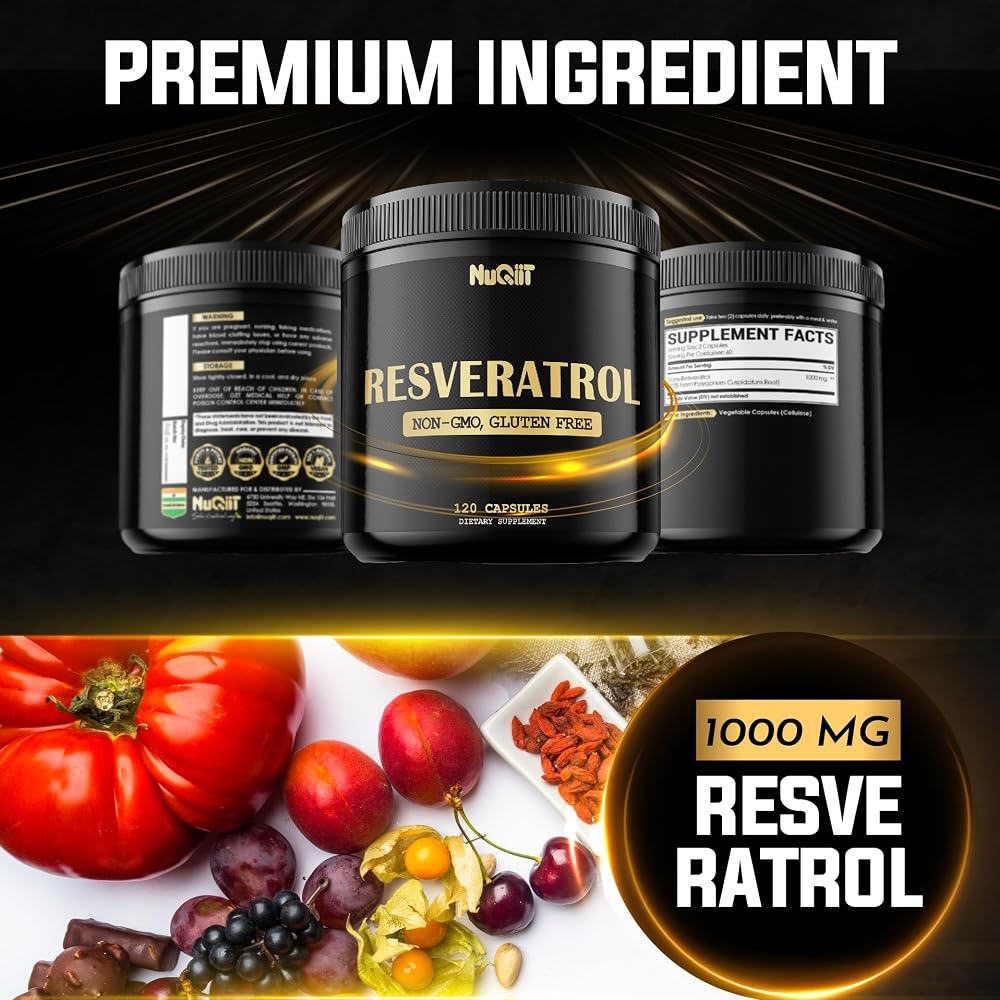 NUQIIT Trans Resveratrol 1000mg Supplement - 120 Vegan Capsules - image 2