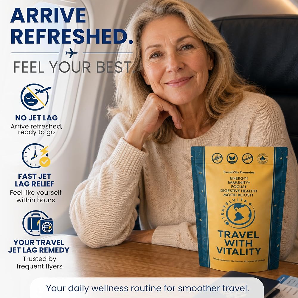 TravelVita Jet Lag Remedy for Travel - 60 Capsules - image 4