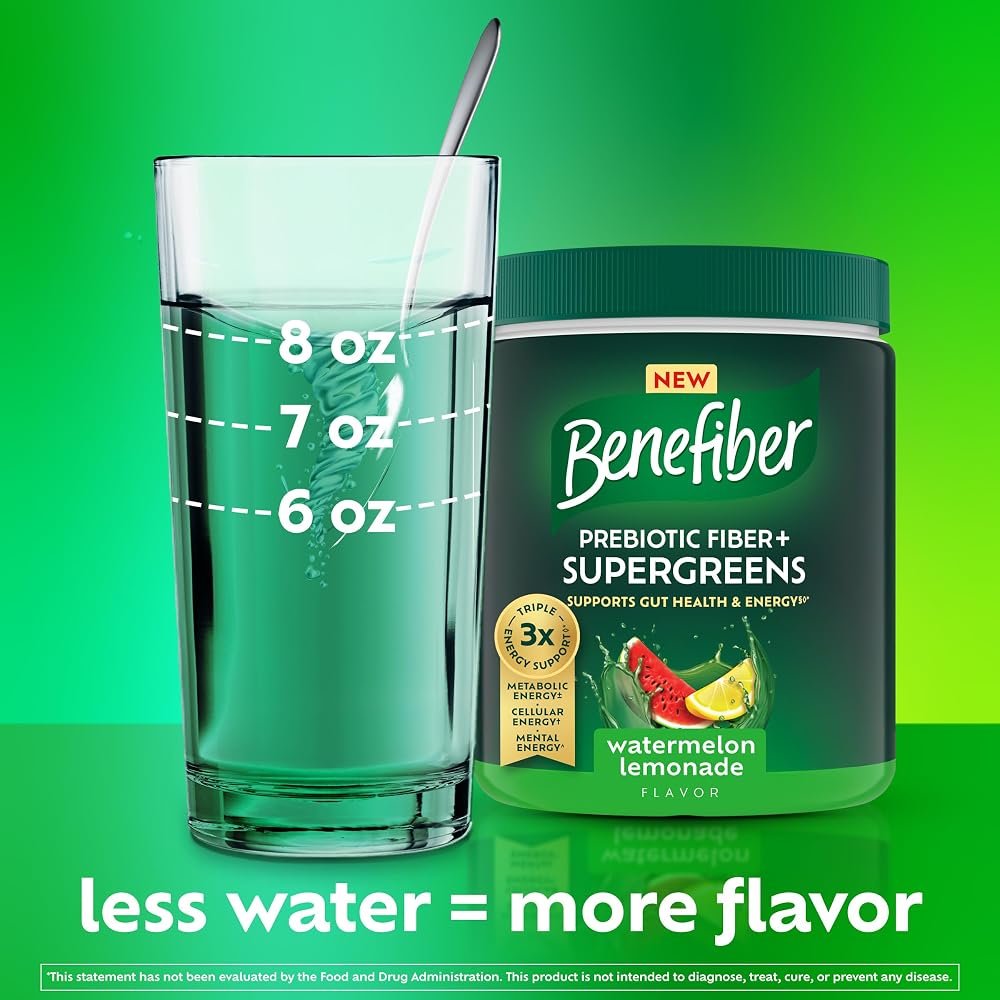 Benefiber Prebiotic Fiber + Supergreens Watermelon Lemonade - 8.8 oz - image 4