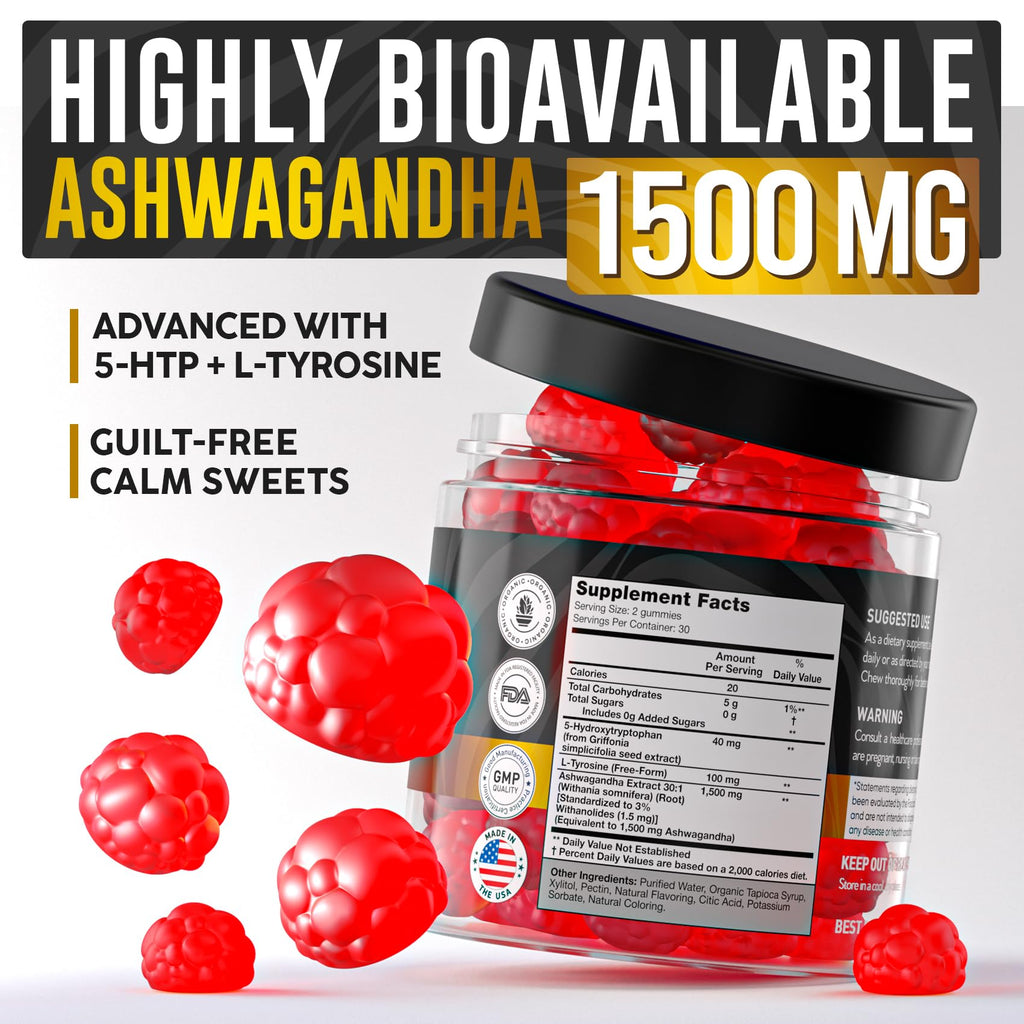 NOBLE NUTRITION Ashwagandha Gummies - Sugar Free & Vegan Ashwagandha