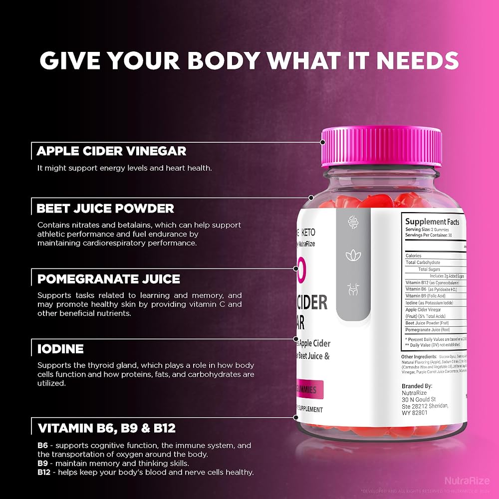NutraRize Pure Luxe Keto ACV Gummies Apple Cider Vinegar - 180 Gummies - image 5