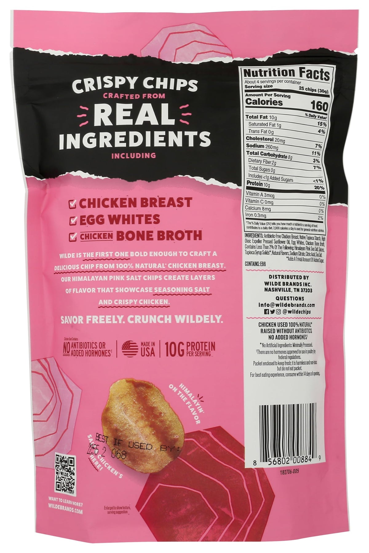 Wilde Chips Himalayan Pink Salt Chicken Chips - 4 Oz - image 2