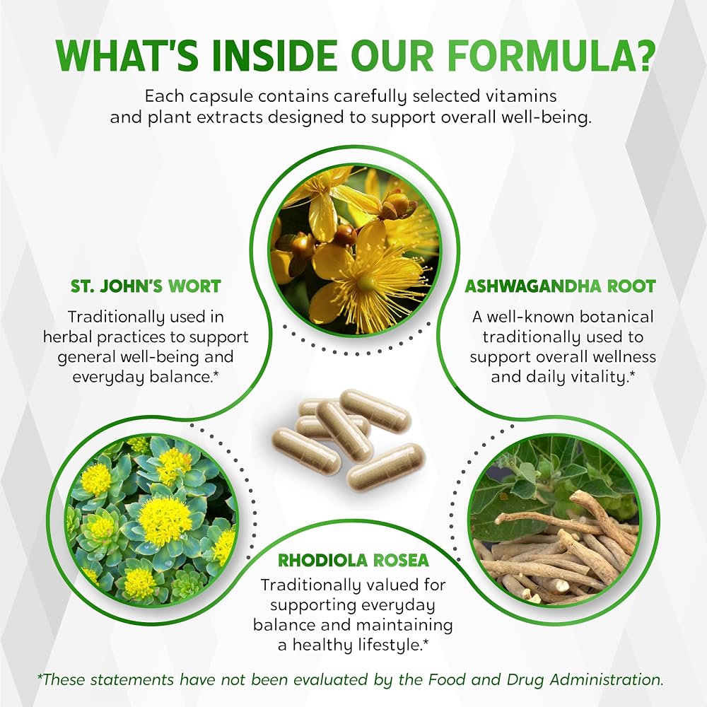 Nessarit Complete 14-in-1 St. John's Wort with Rhodiola & D3 - 150 Capsules - image 5