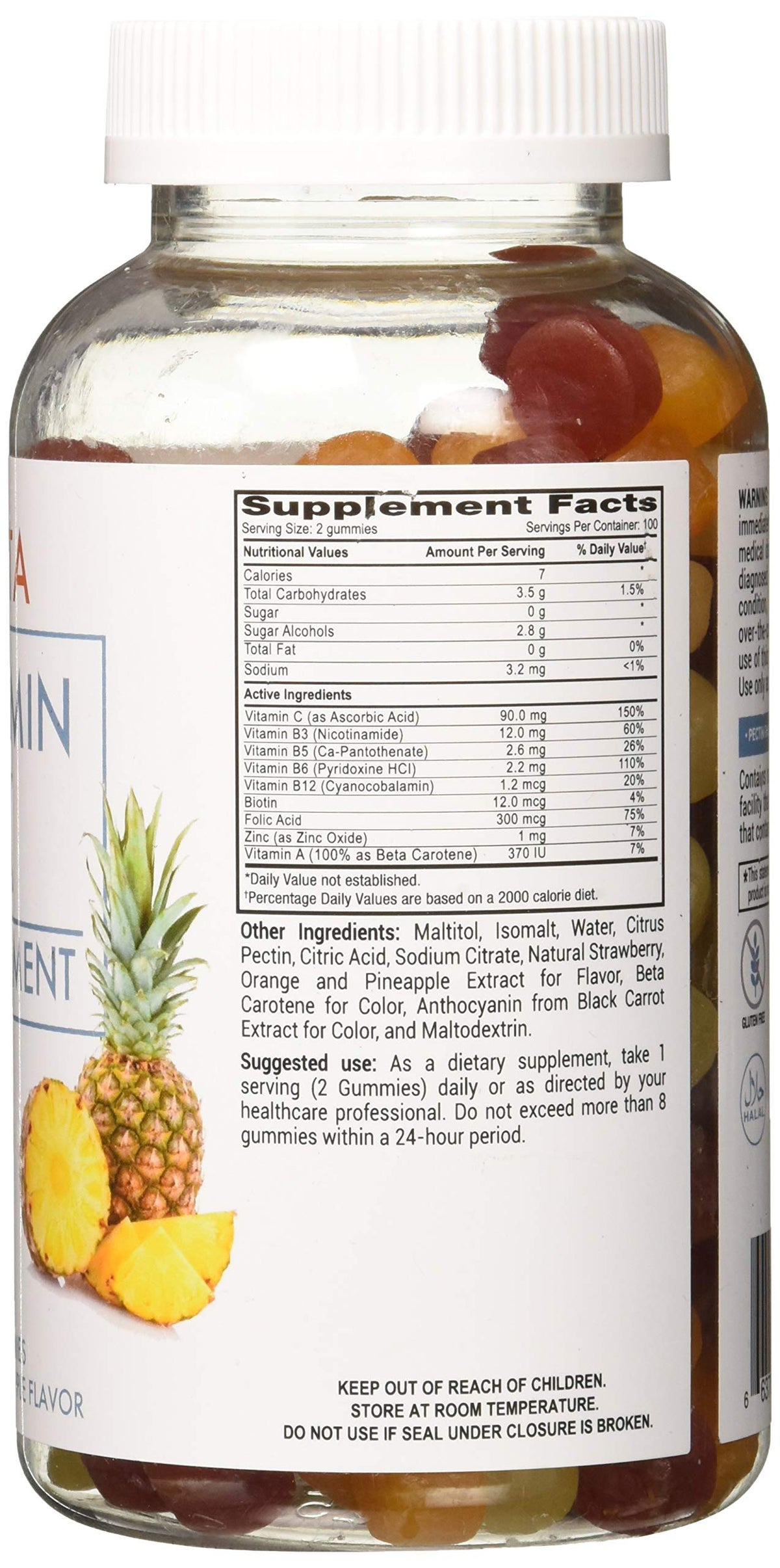Lutrovita Lutrovita Gummy Pineapple Orange Strawberry Count