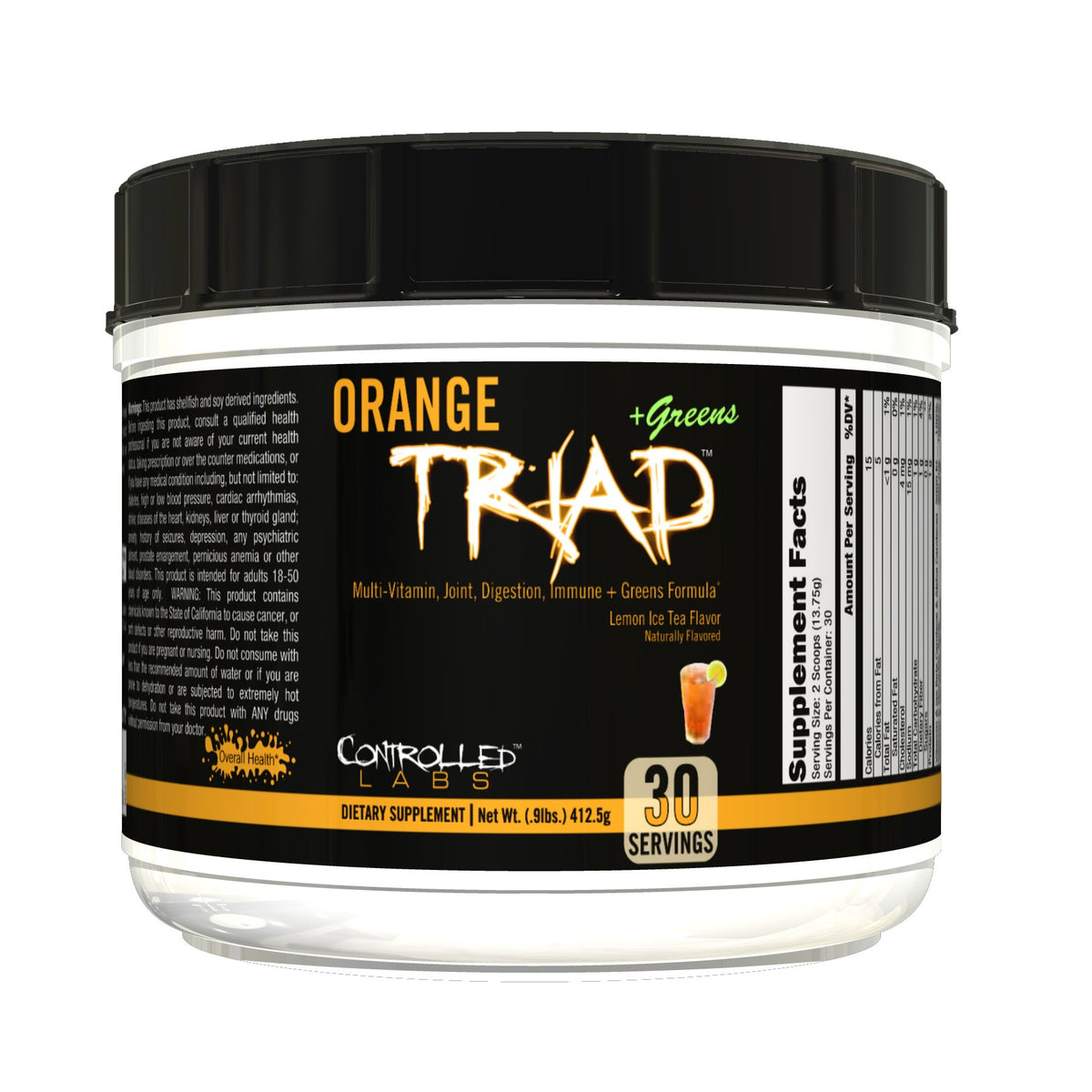CONTROLLED LABS Orange Triad + Greens Multivitamin Powder - 30 Servings