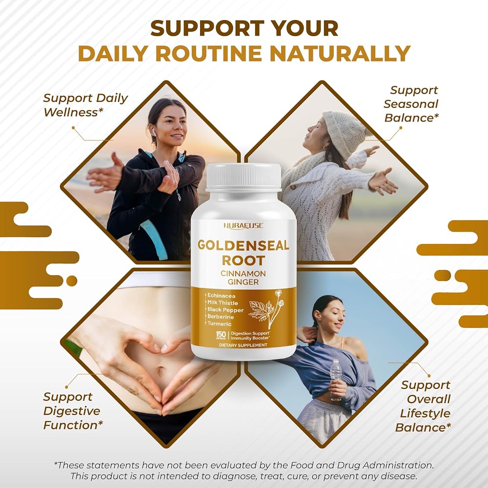 NuraFuse Goldenseal 8-in-1 for Digestive & Immune Wellness - 150 Capsules - image 4