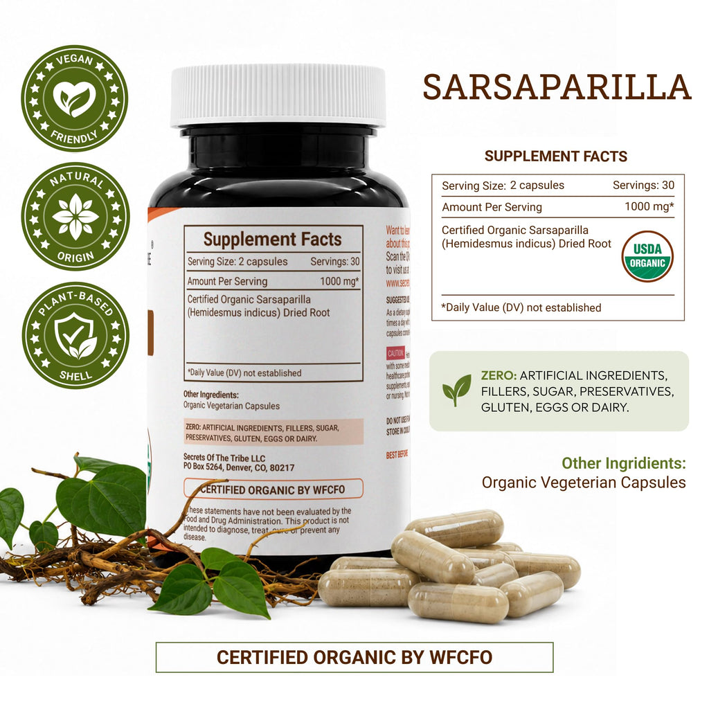 Secrets of the Tribe Sarsaparilla 60/120 Capsules