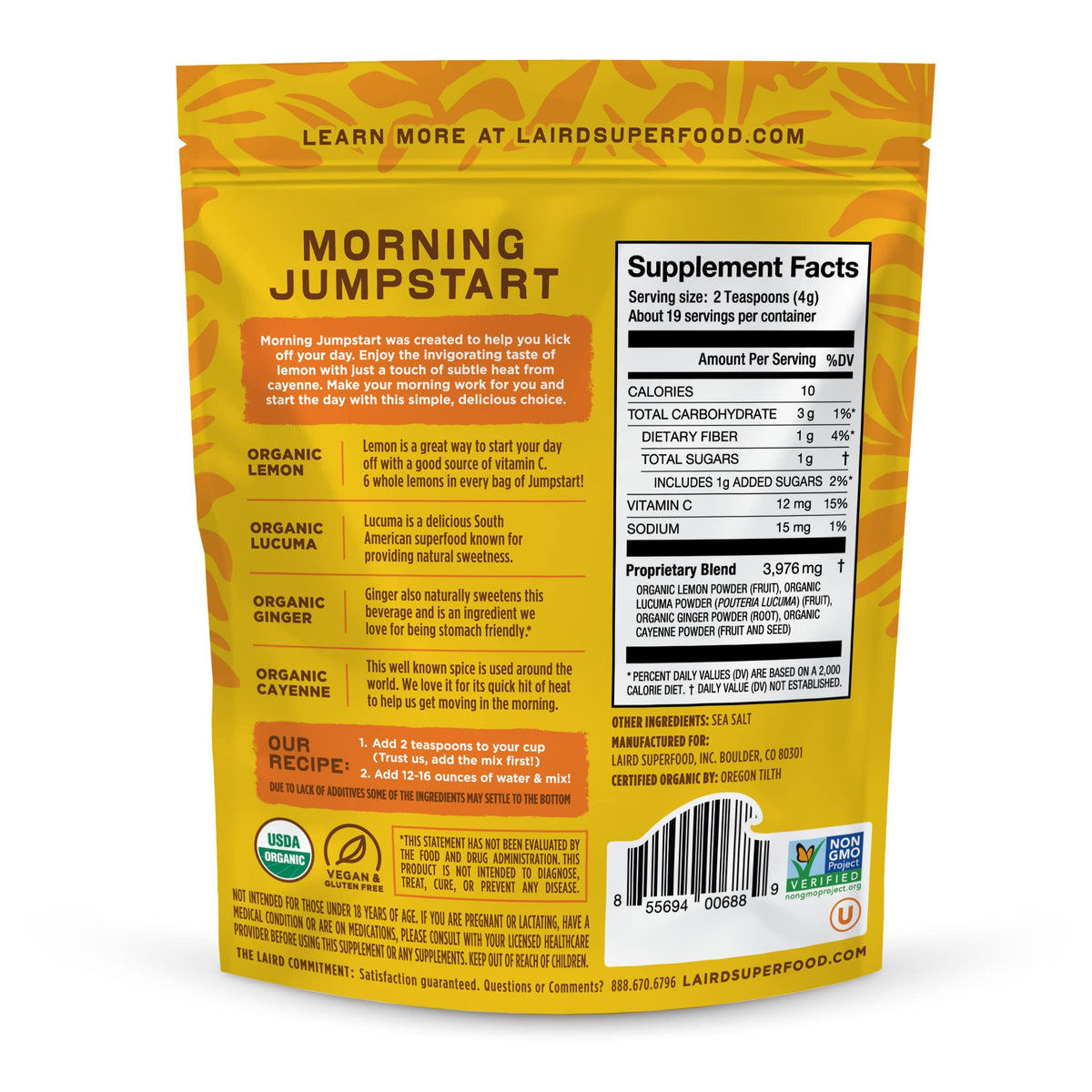 Laird Superfood Morning Jumpstart Powder Drink Supplement - 2.7 oz - image 3