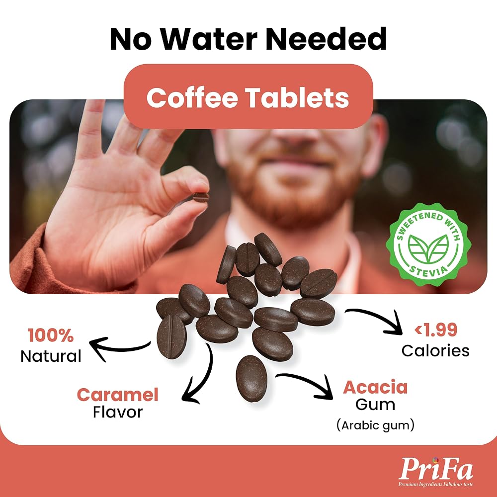 Prifa Caramel Coffee Tablets with Stevia - 25 Tablets - image 3